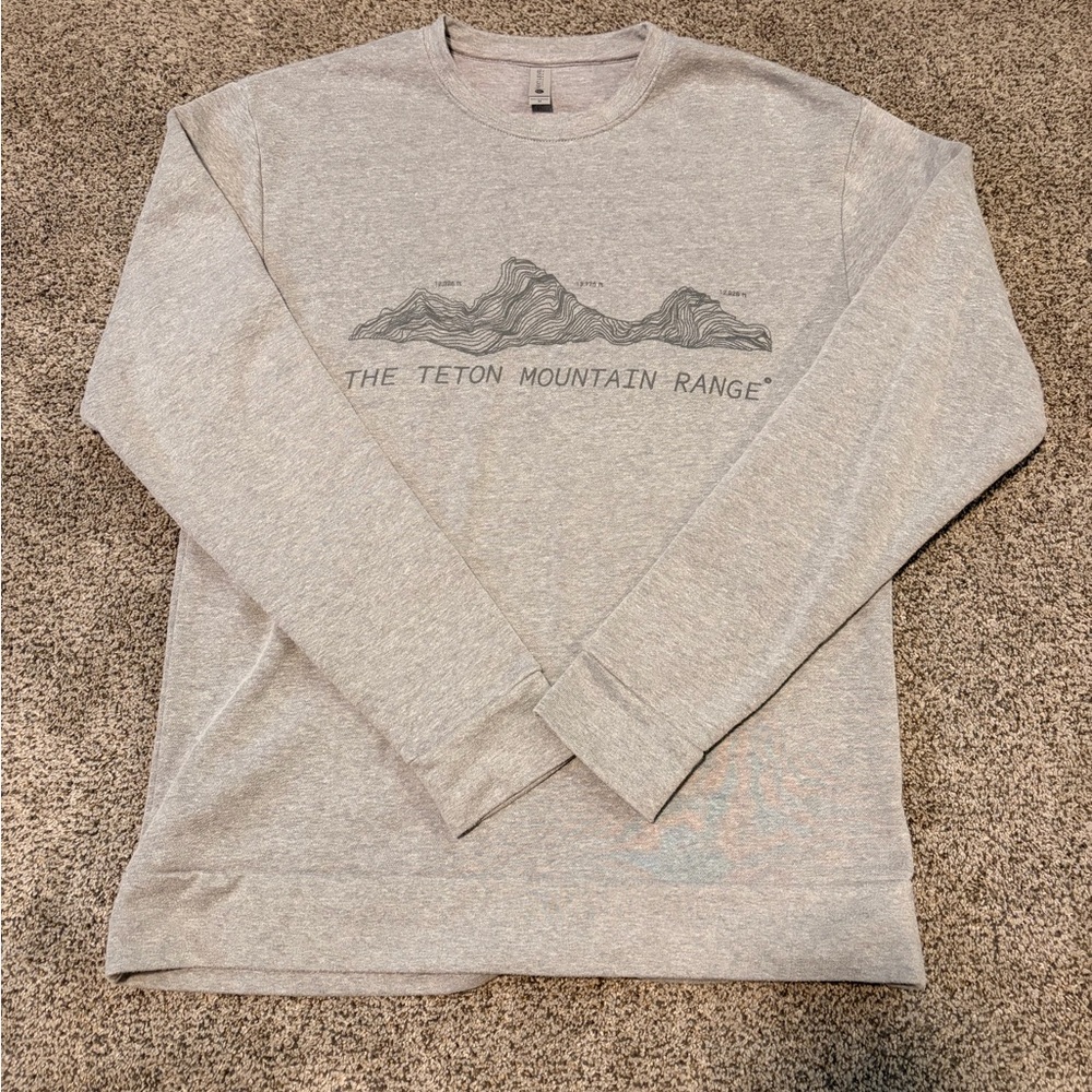 Gray Teton Mountain Range Sweater